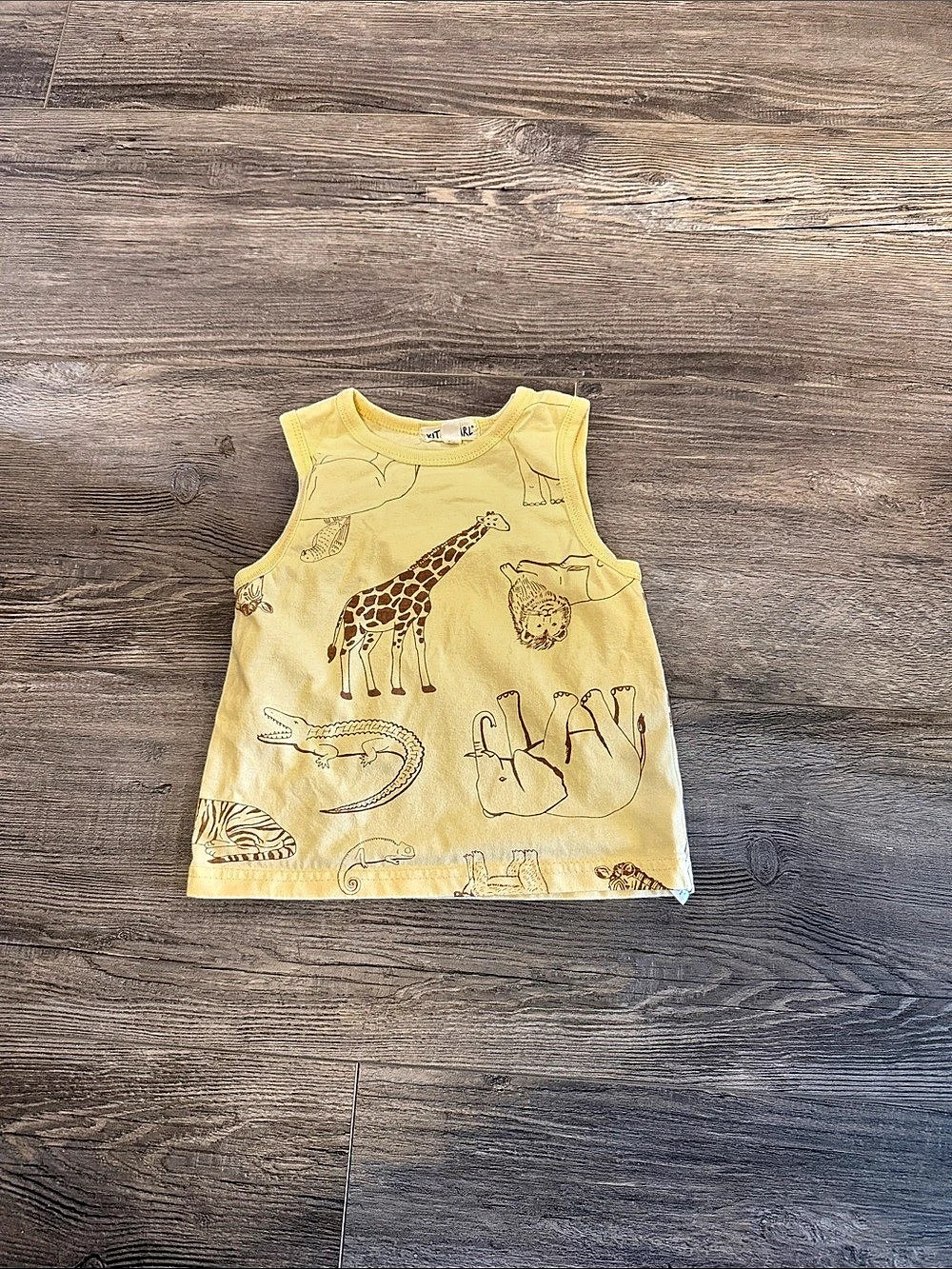 Kit + Pearl Girls Animal Print Tank Top Yellow Size 3T